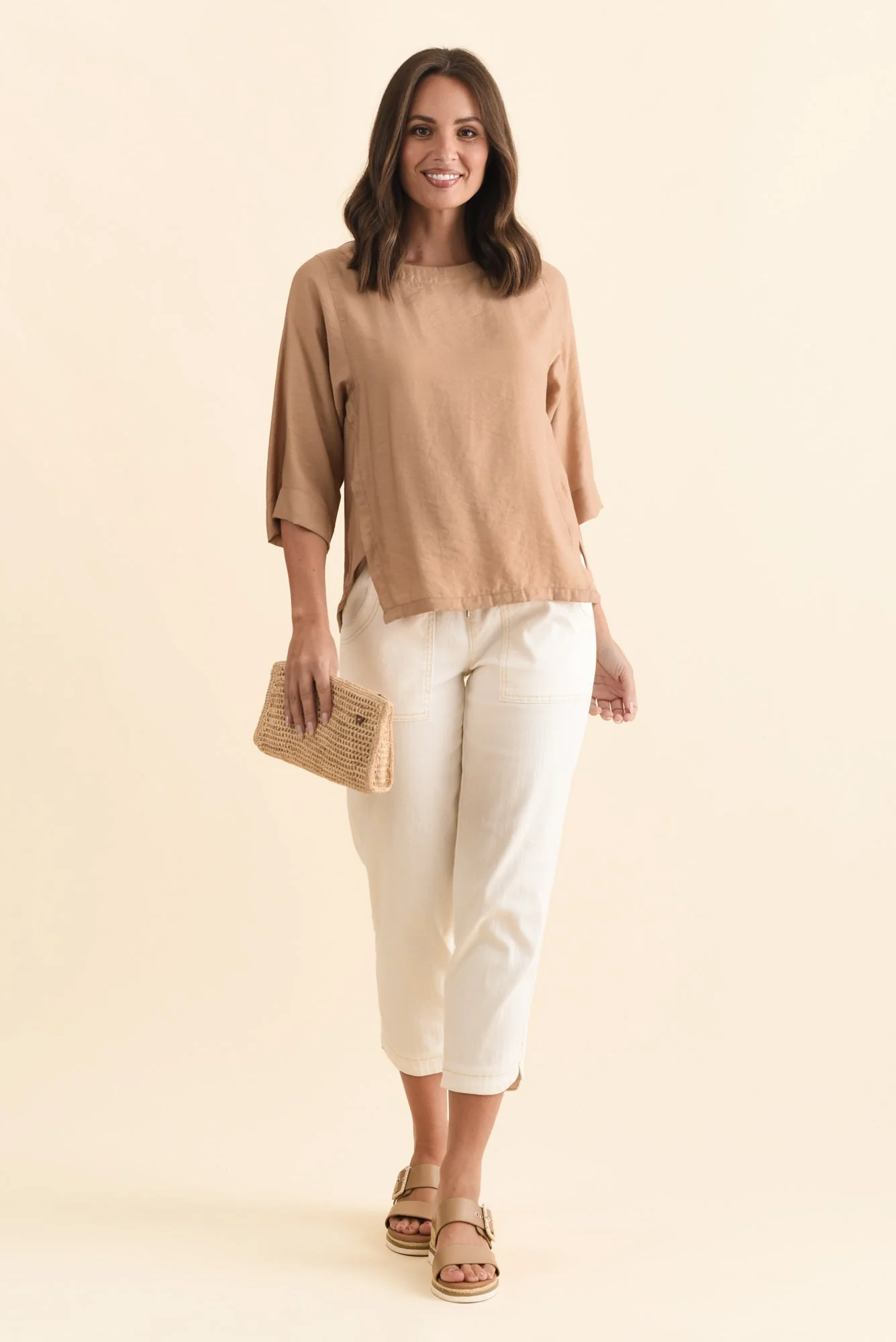 Tommy Taupe Side Split Top - Image 3