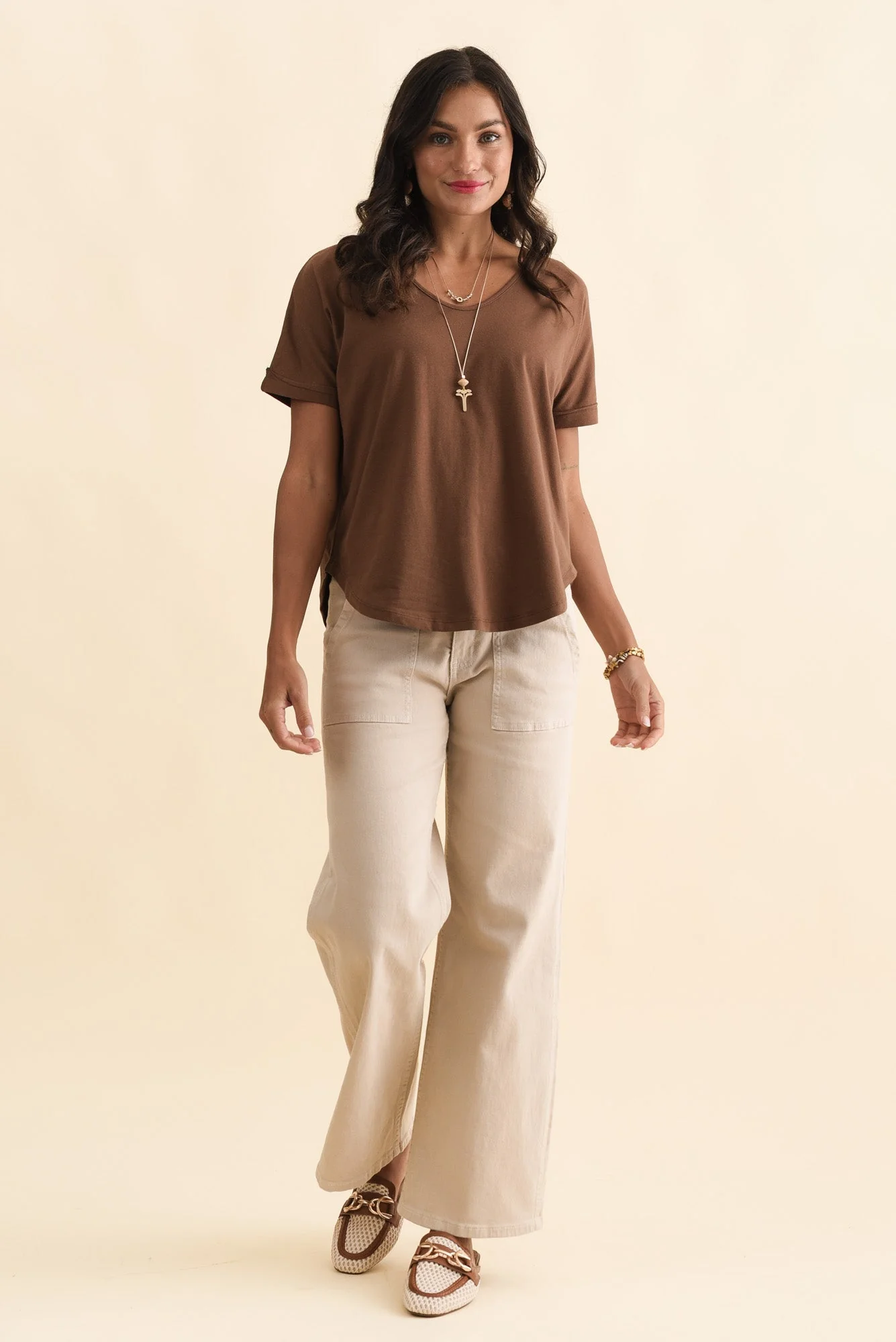 Toronto Brown Cotton Tee - Image 2