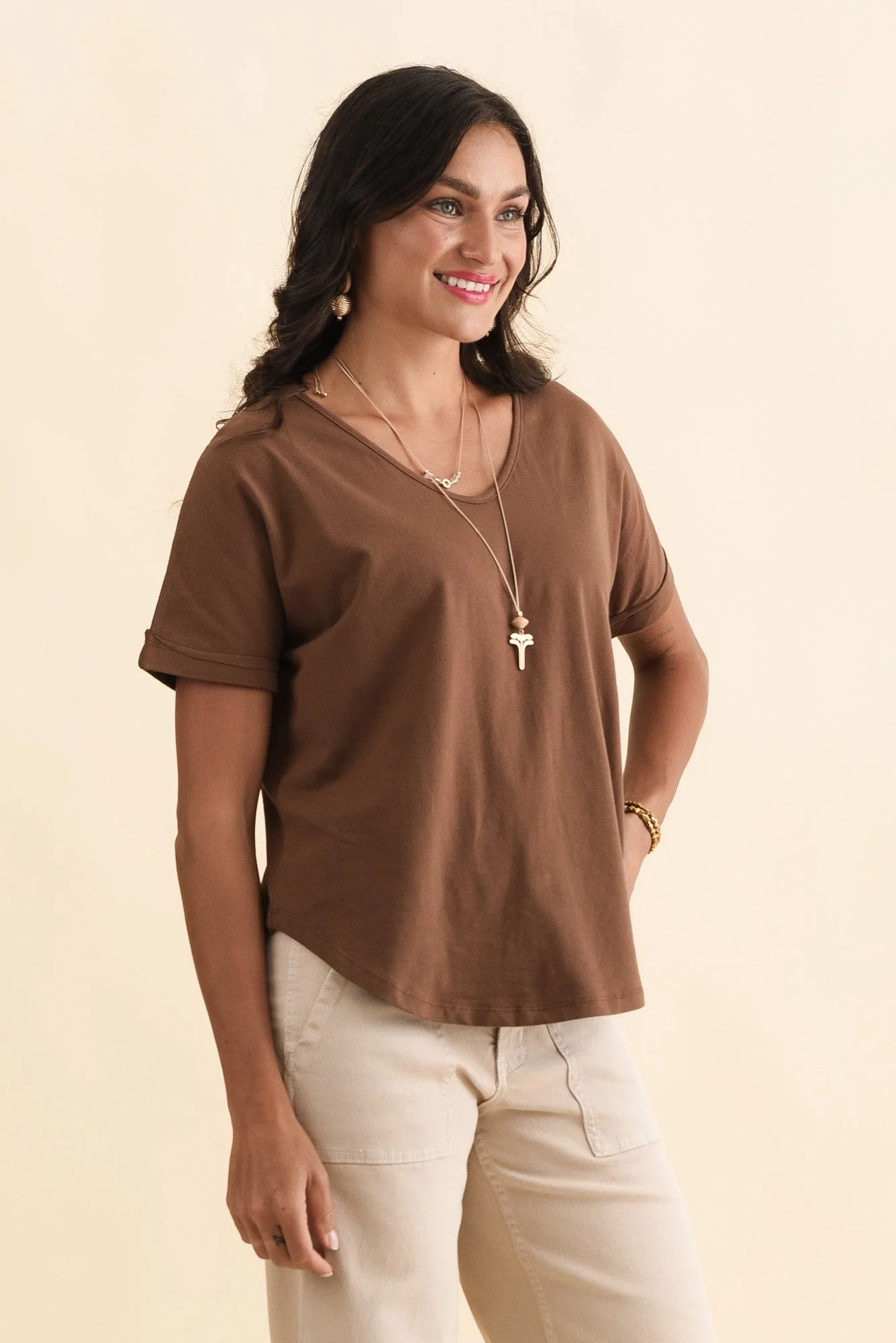 Toronto Brown Cotton Tee - Image 3