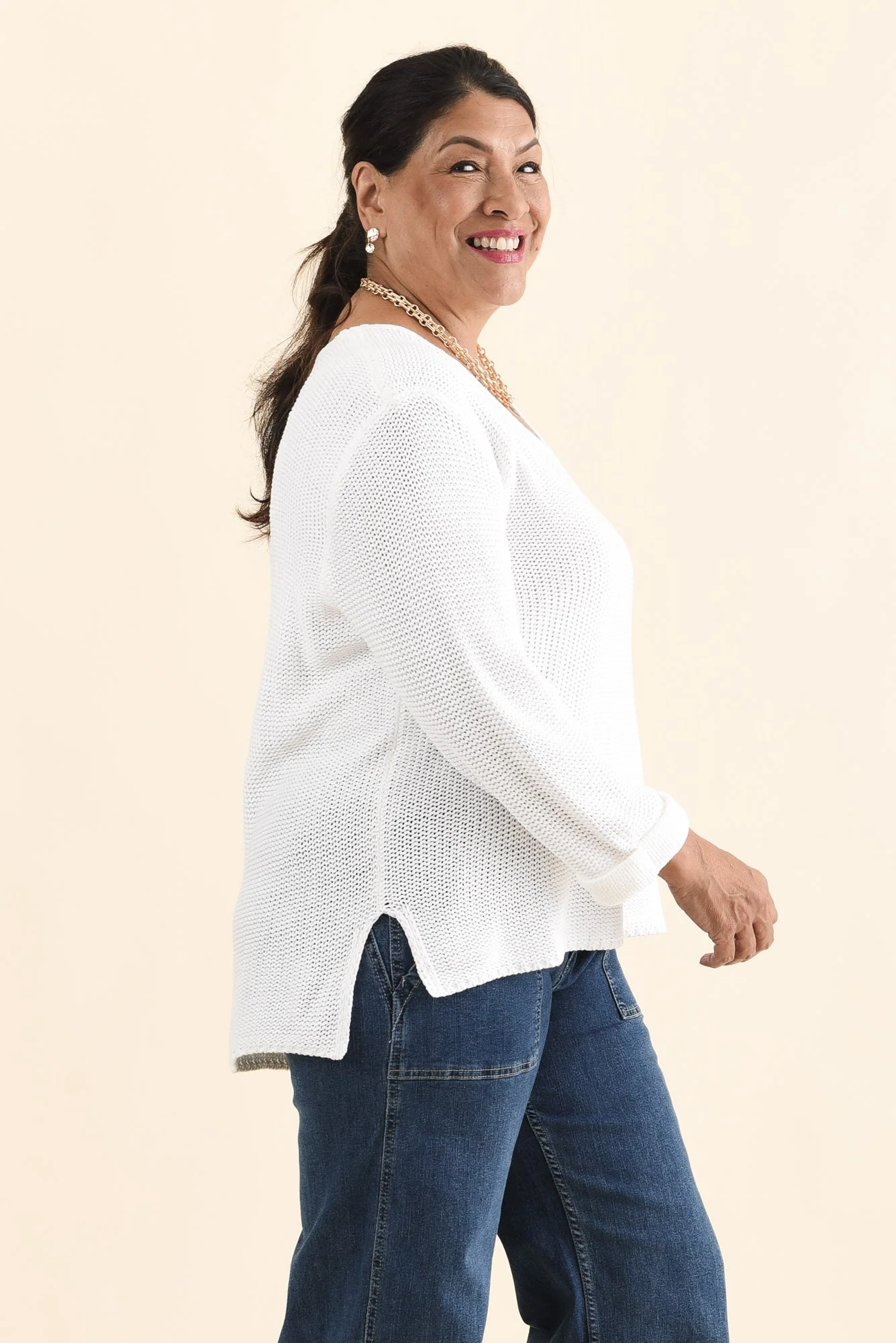 Toulouse White Cotton Jumper - Image 10