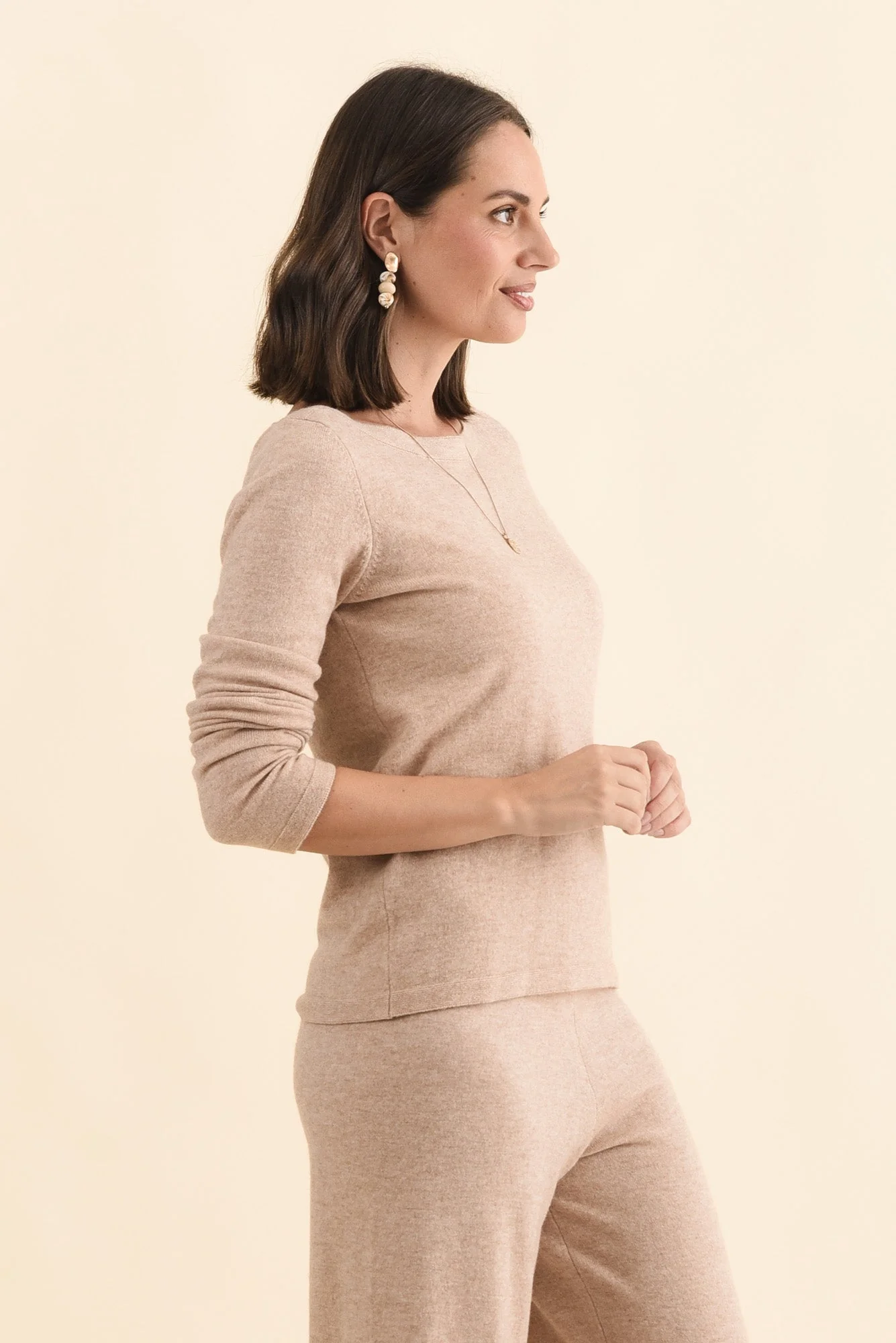 Valery Beige Wool Cashmere Jumper - Image 3