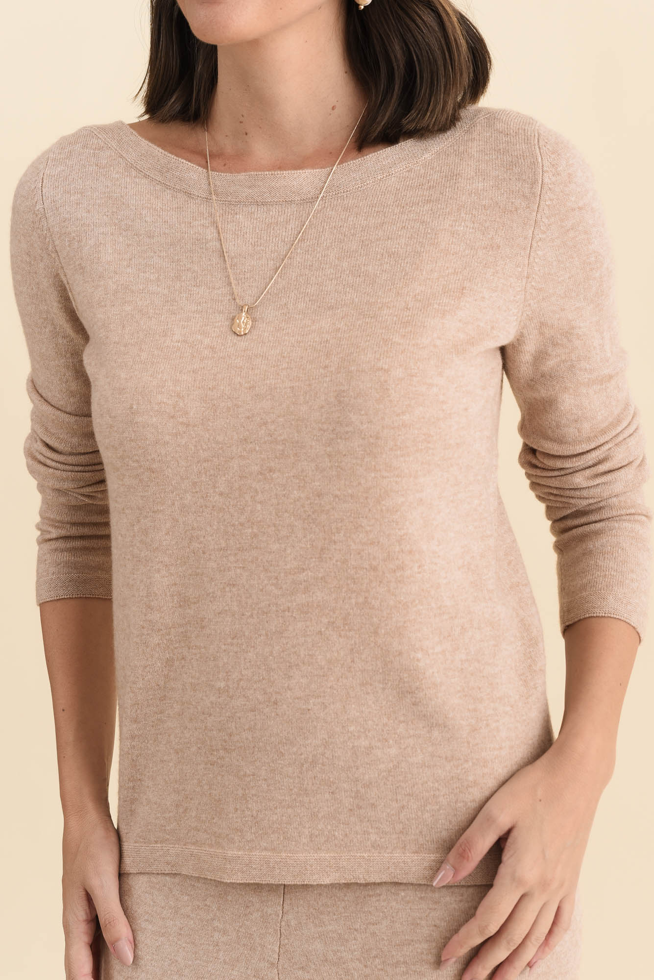Valery Beige Wool Cashmere Jumper - Image 5