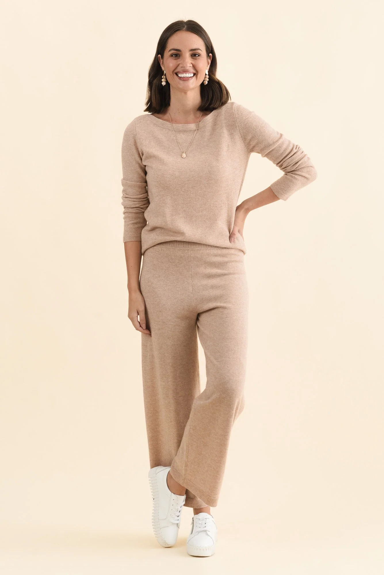 Valery Beige Wool Cashmere Jumper - Image 6