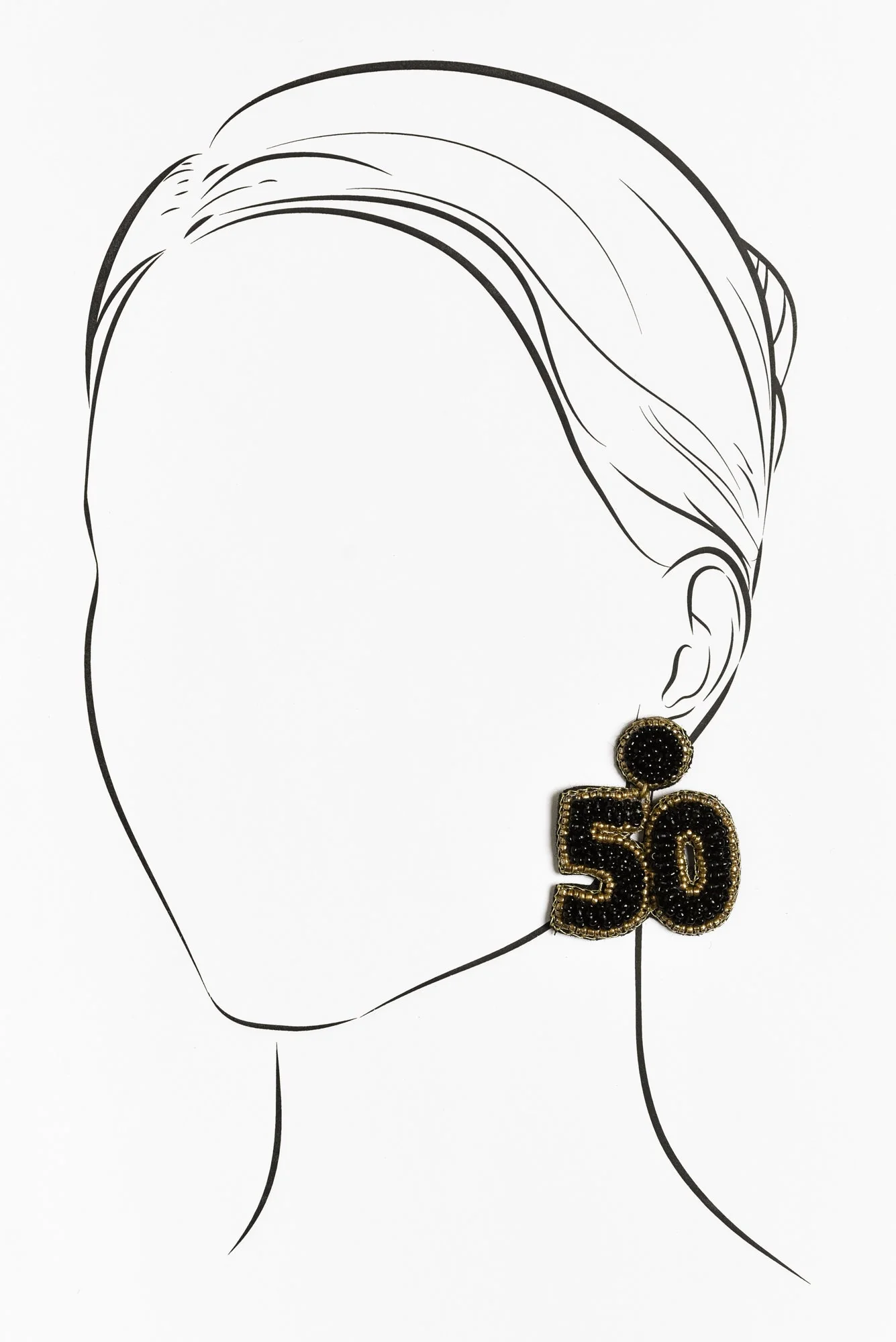 Valette Black Beaded 50 Earrings - Image 2