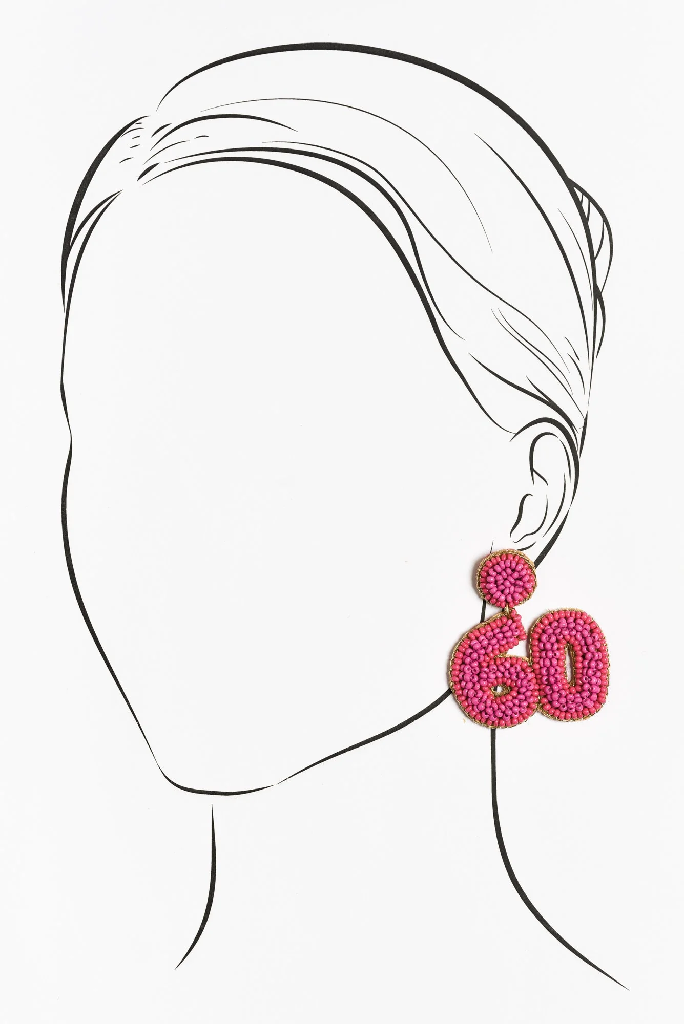 Vantia Pink Beaded 60 Earrings - Image 2