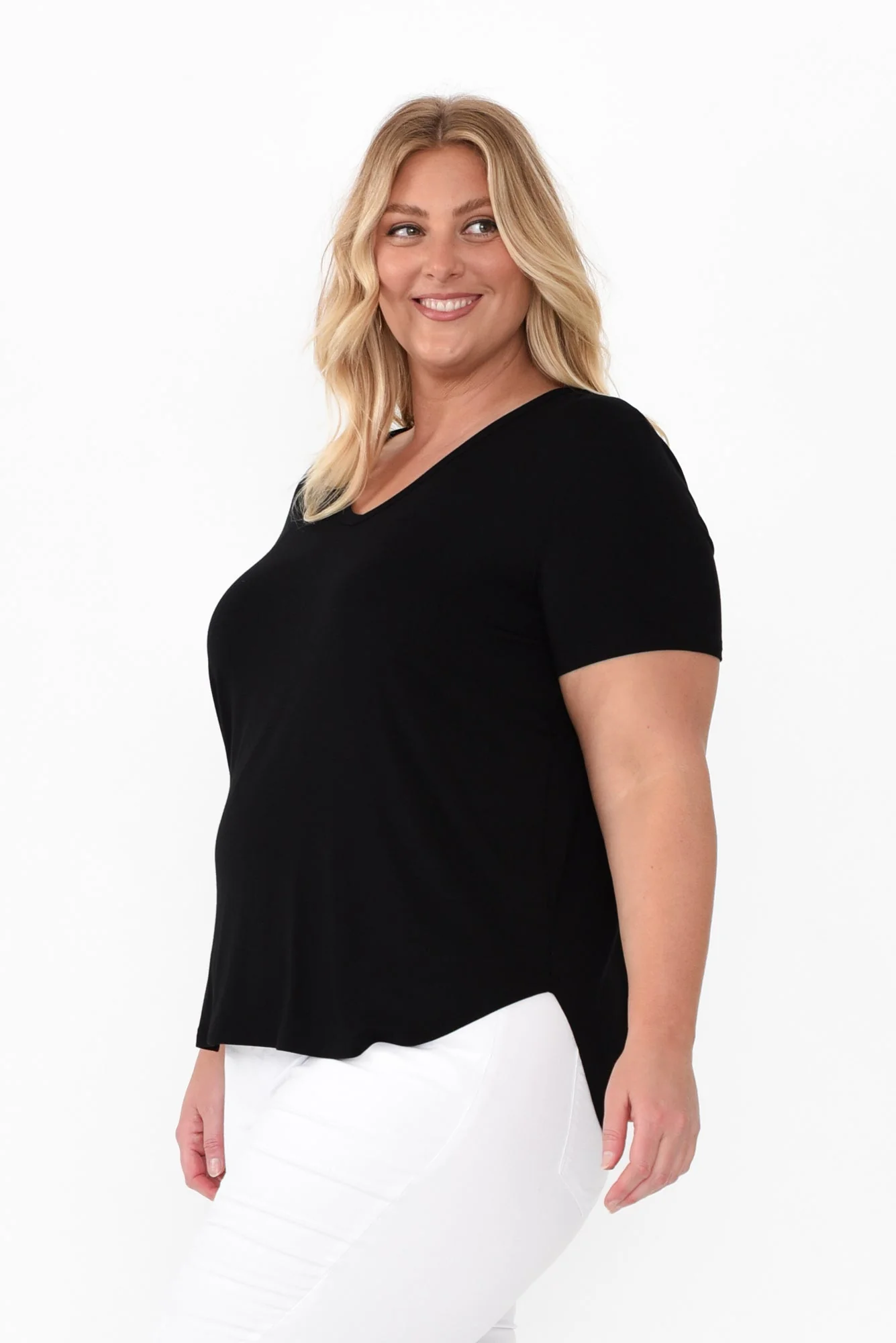 Veronica Black Bamboo Tee - Image 10