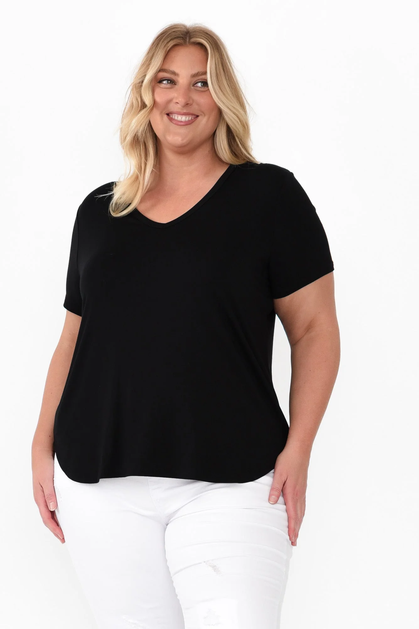 Veronica Black Bamboo Tee - Image 8