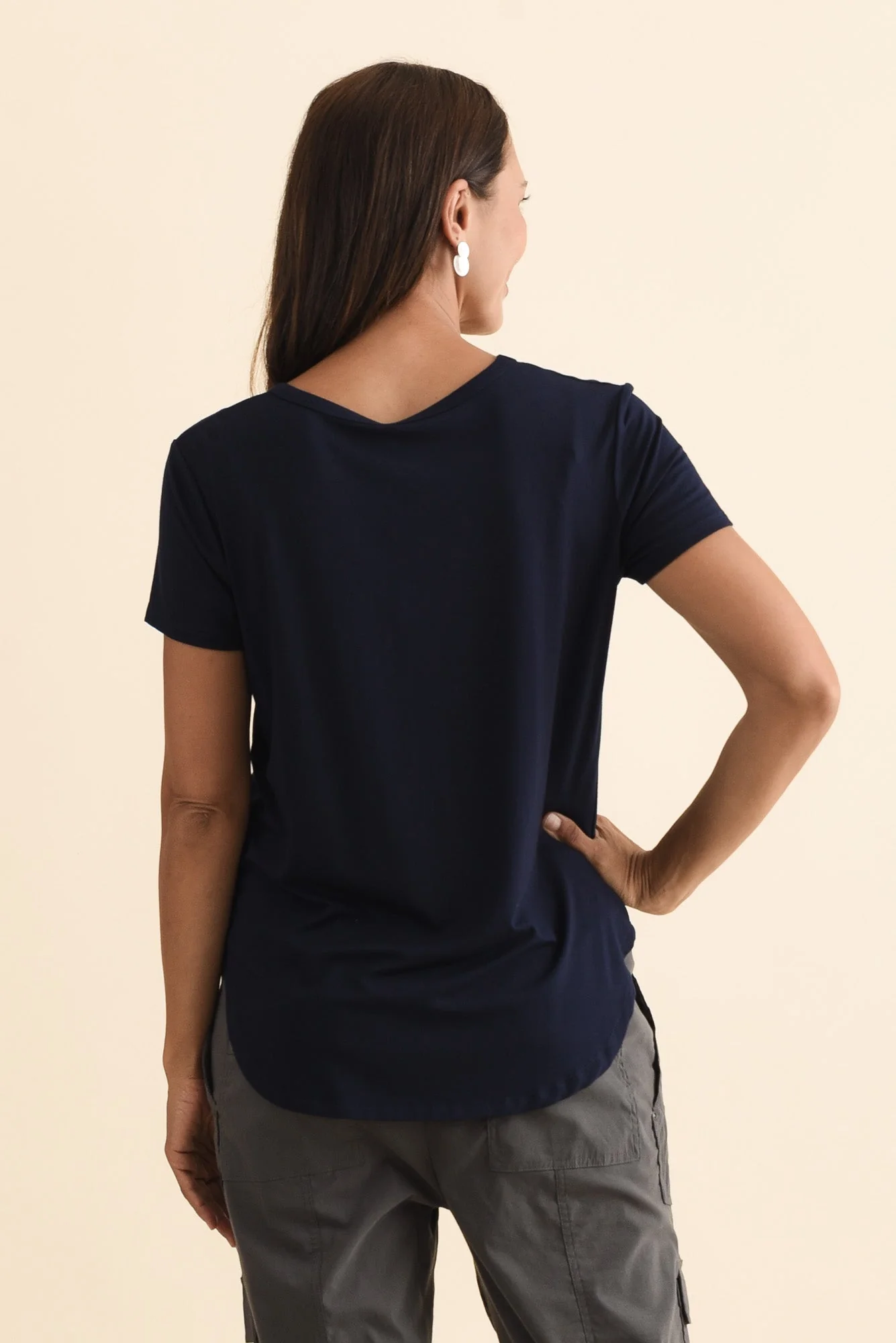 Veronica Navy Bamboo Tee - Image 4