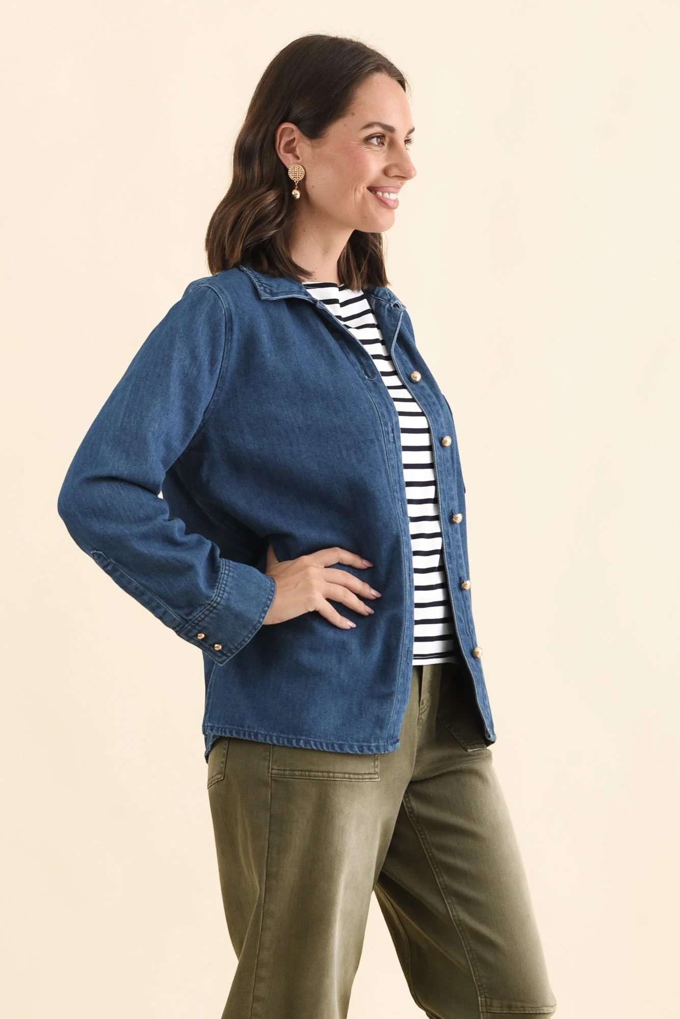 Vespa Mid Blue Denim Shirt - Image 3