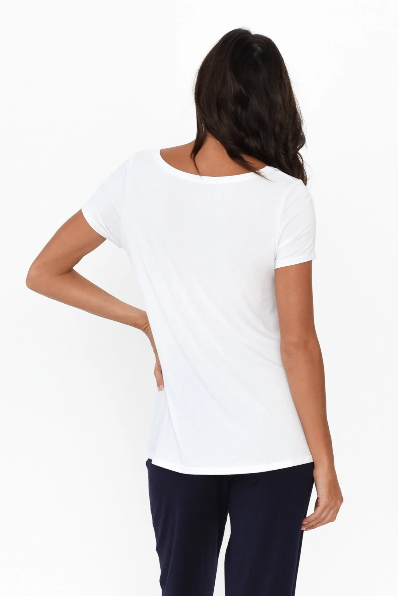 White Micro Modal Swing Tee - Image 5