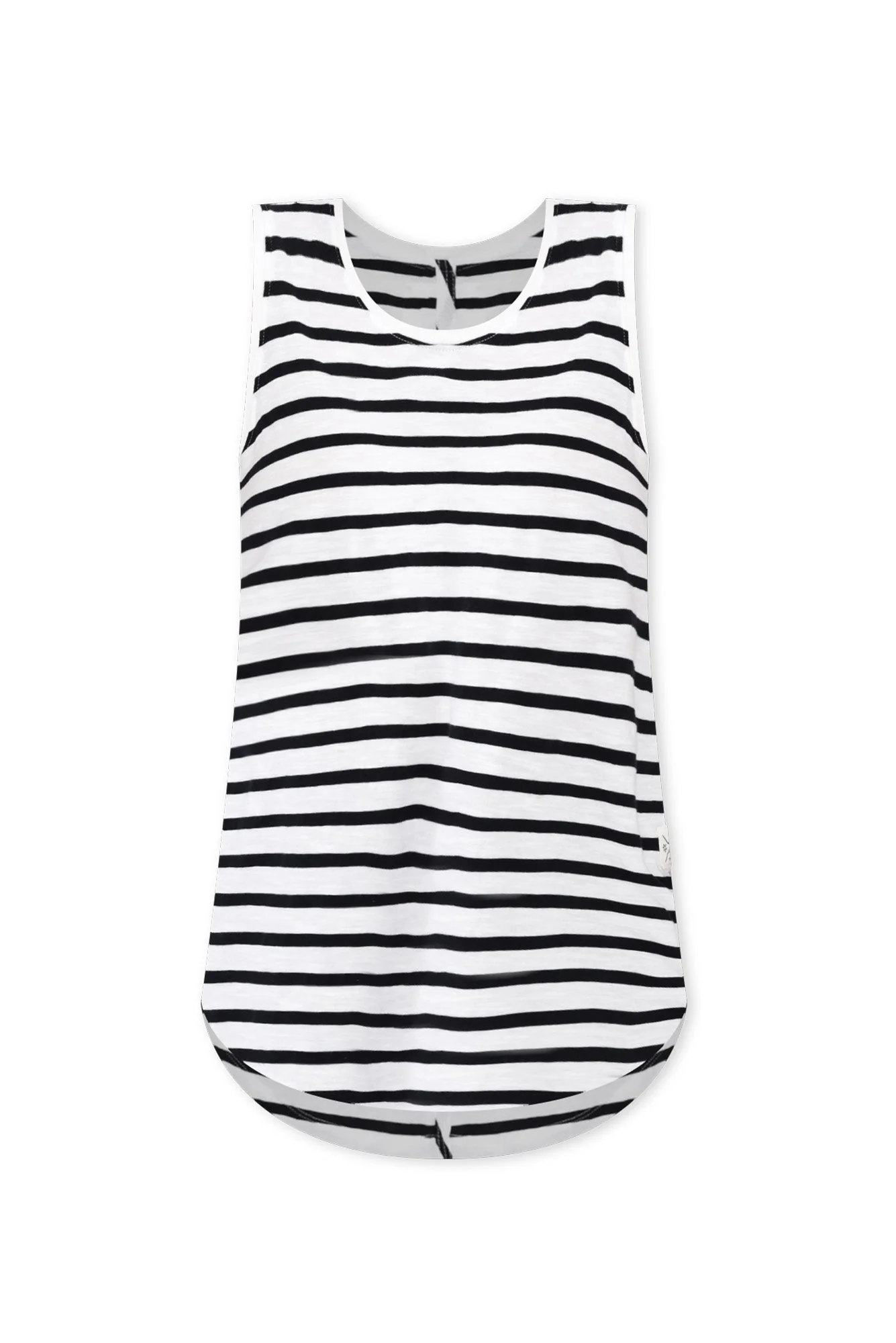 White Stripe Cotton Scoop Tank - Image 3