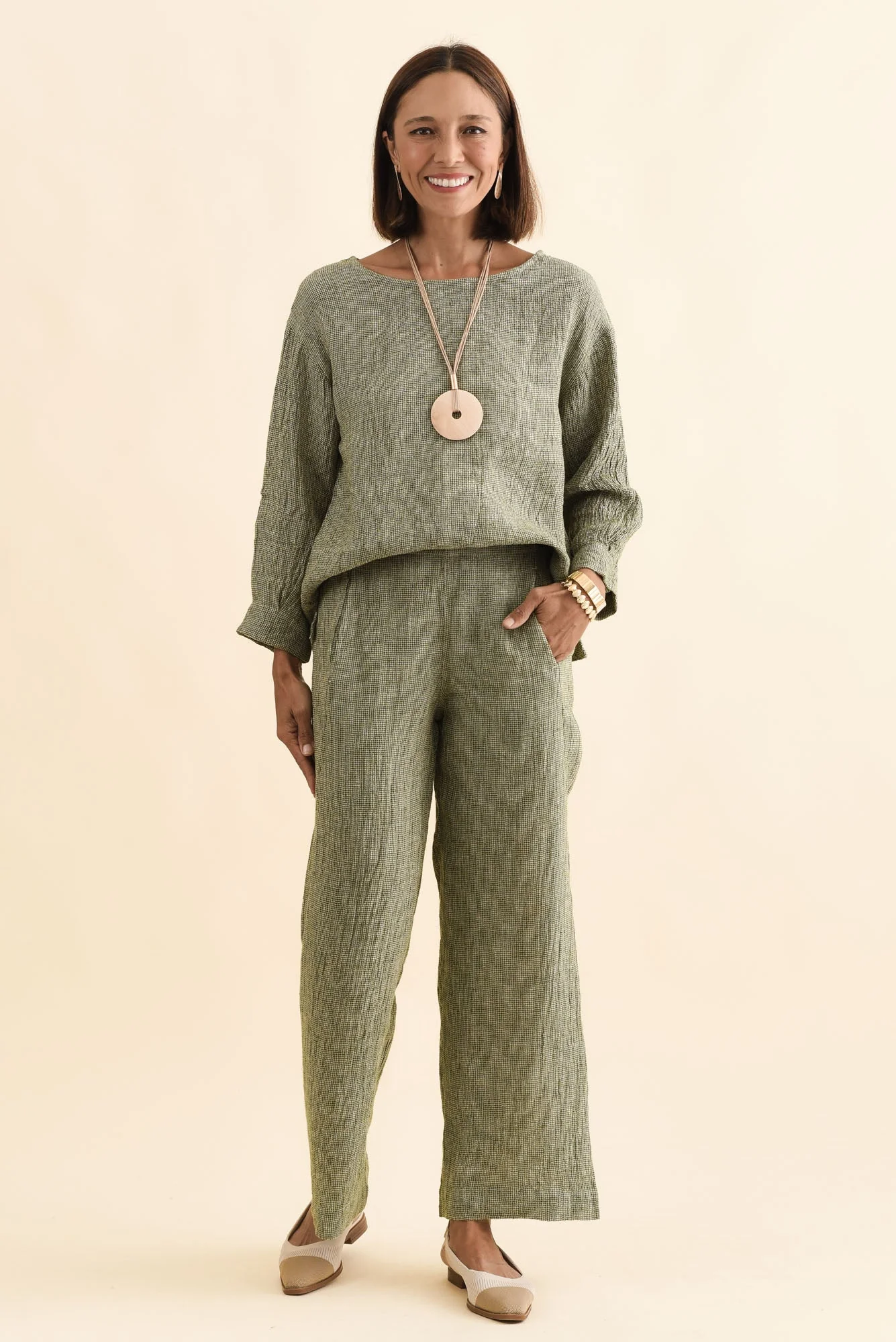 Xandra Sage Linen Pocket Pants - Image 6