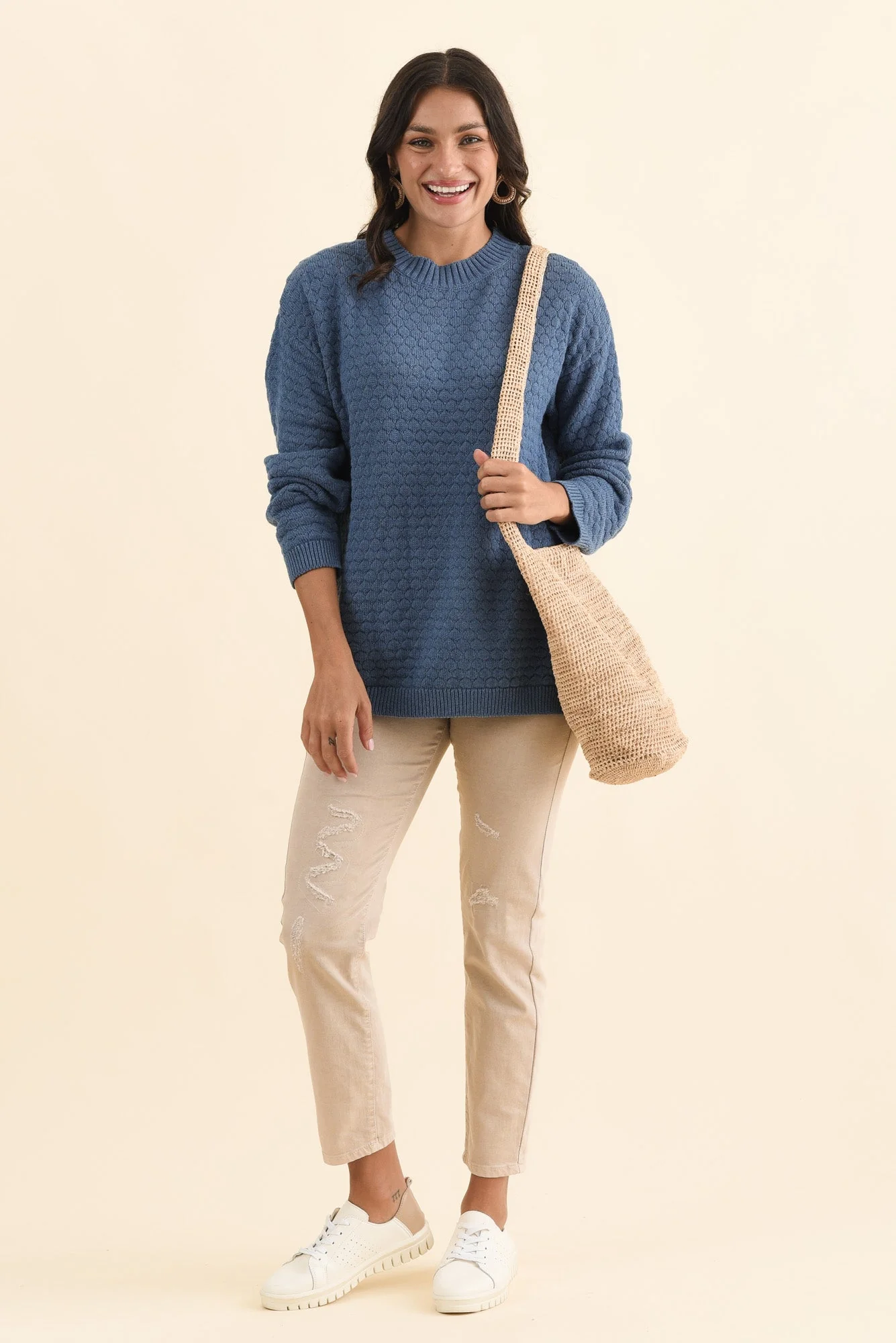 Yanny Blue Organic Cotton Knit Jumper - Image 2