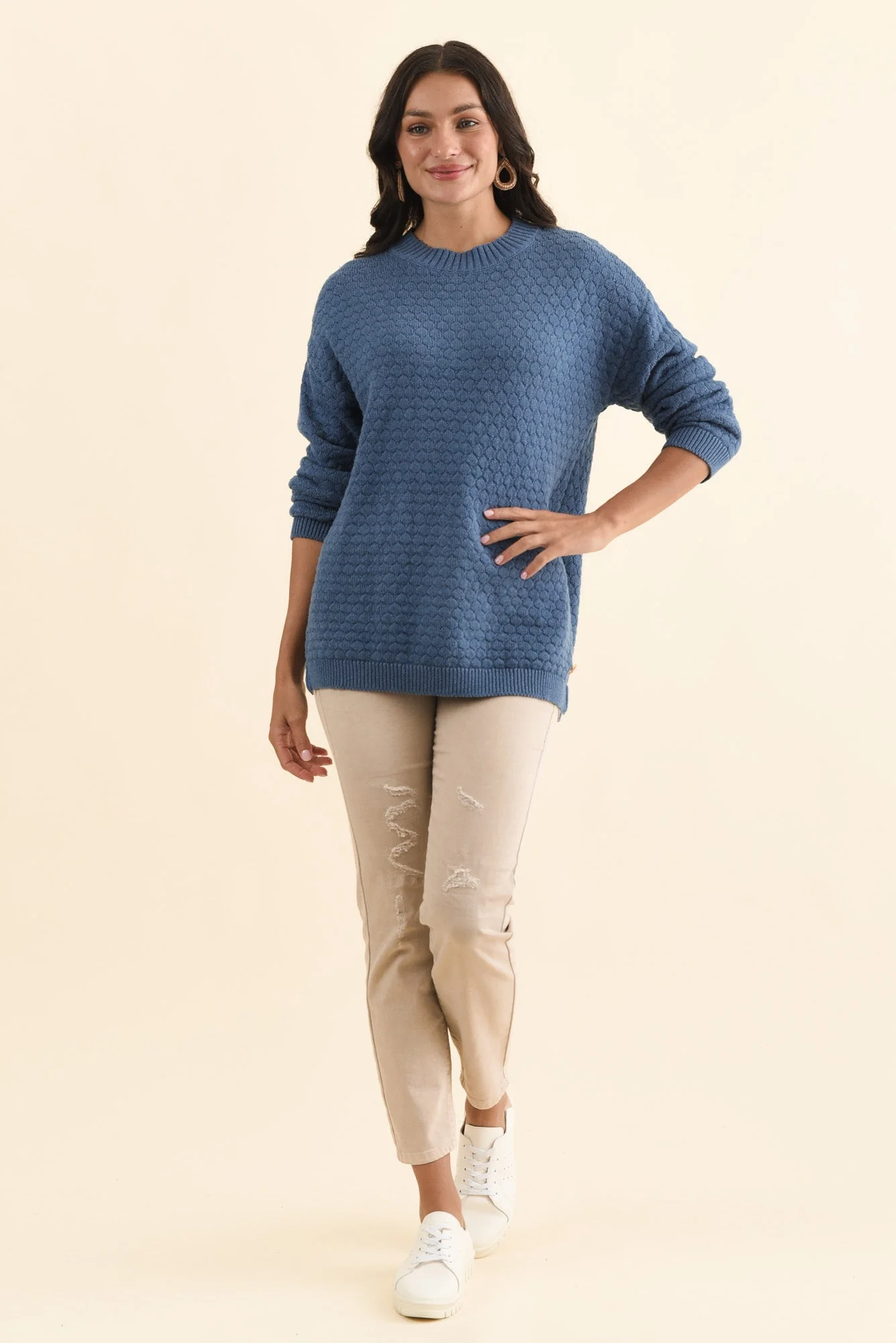 Yanny Blue Organic Cotton Knit Jumper - Image 6