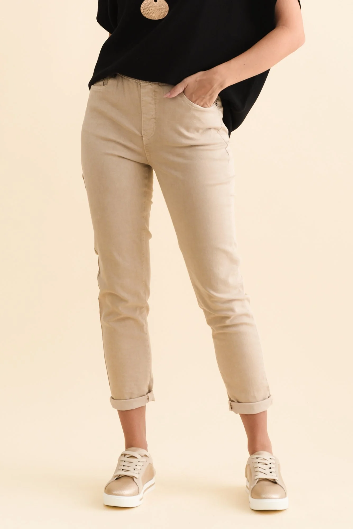 Zadie Beige Stretch Jeans