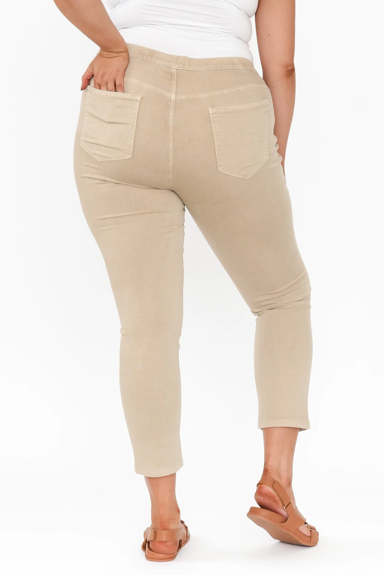 Zadie Beige Stretch Jeans - Image 11
