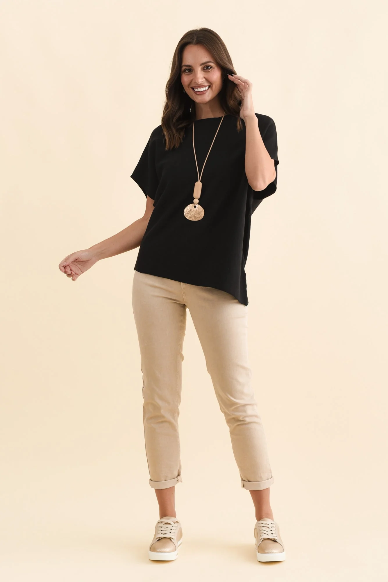 Zadie Beige Stretch Jeans - Image 6