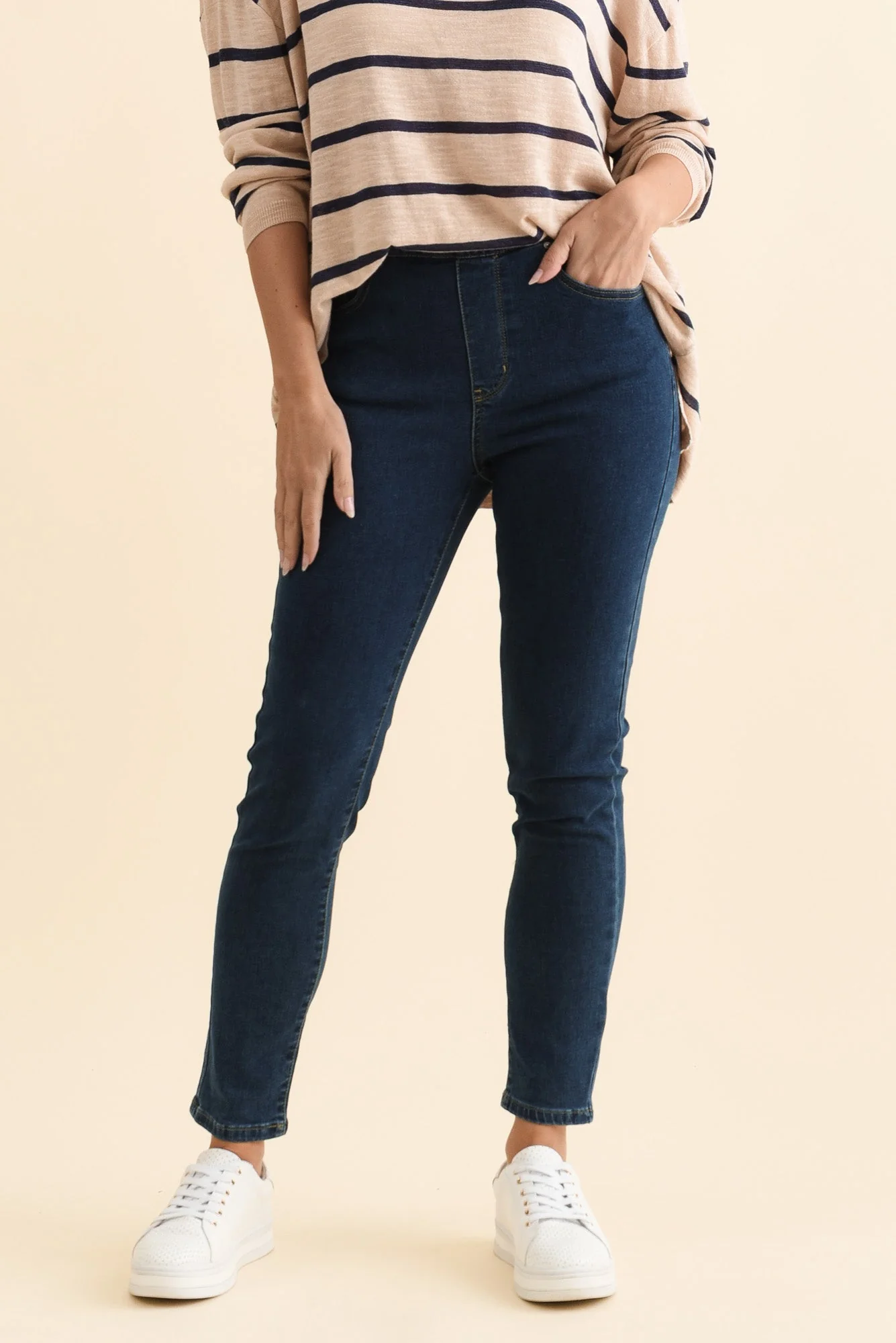 Zadie Dark Denim Stretch Jeans - Image 2