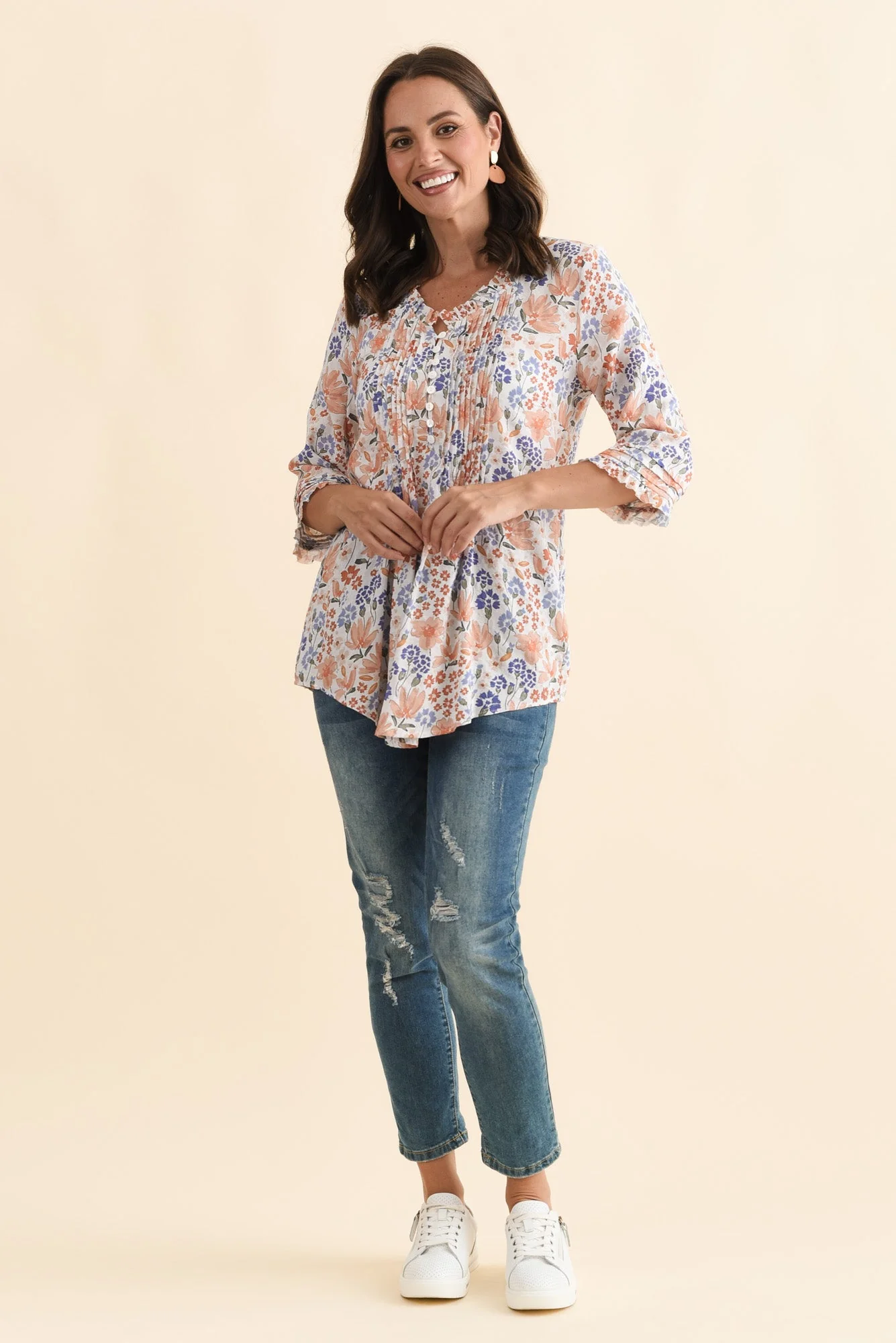 Zadie Distressed Blue Stretch Jeans - Image 6