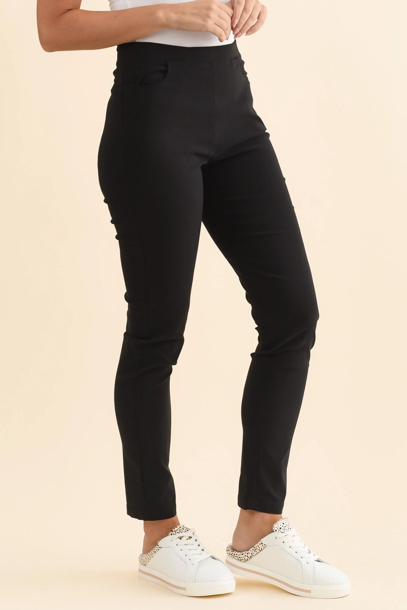 Zara Black Stretch Full Length Pants - Image 3