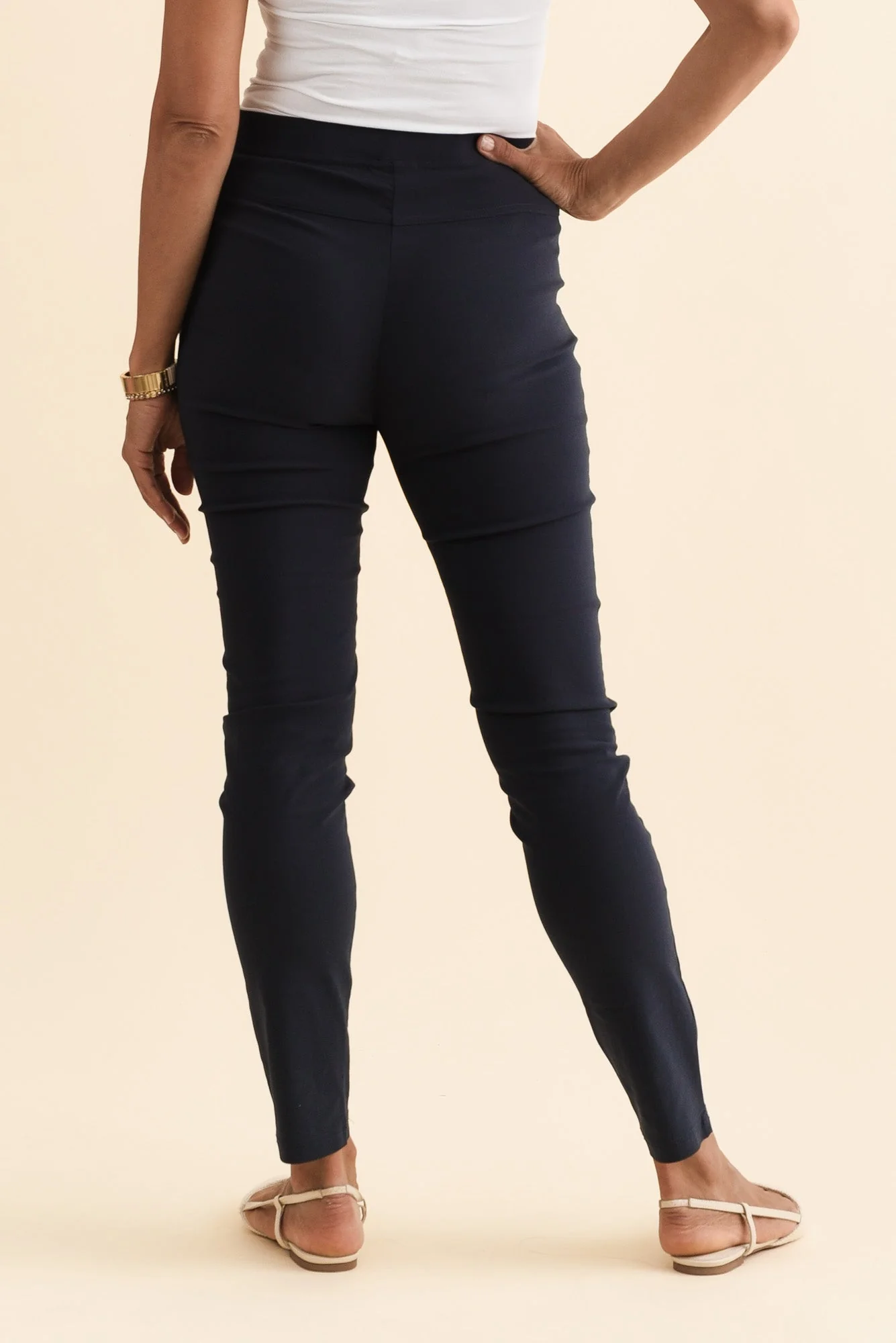 Zara Navy Stretch Full Length Pants - Image 5