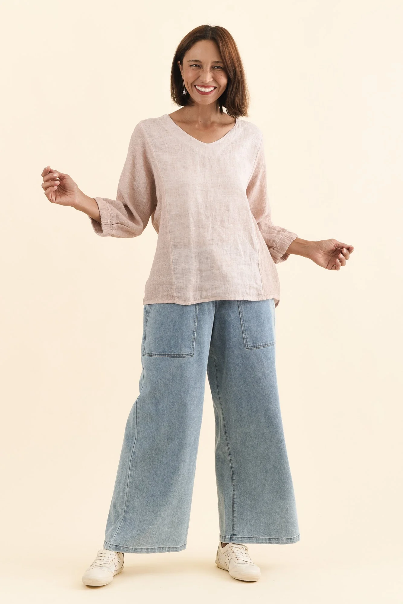 Ziola Pink Linen Cotton Top - Image 6