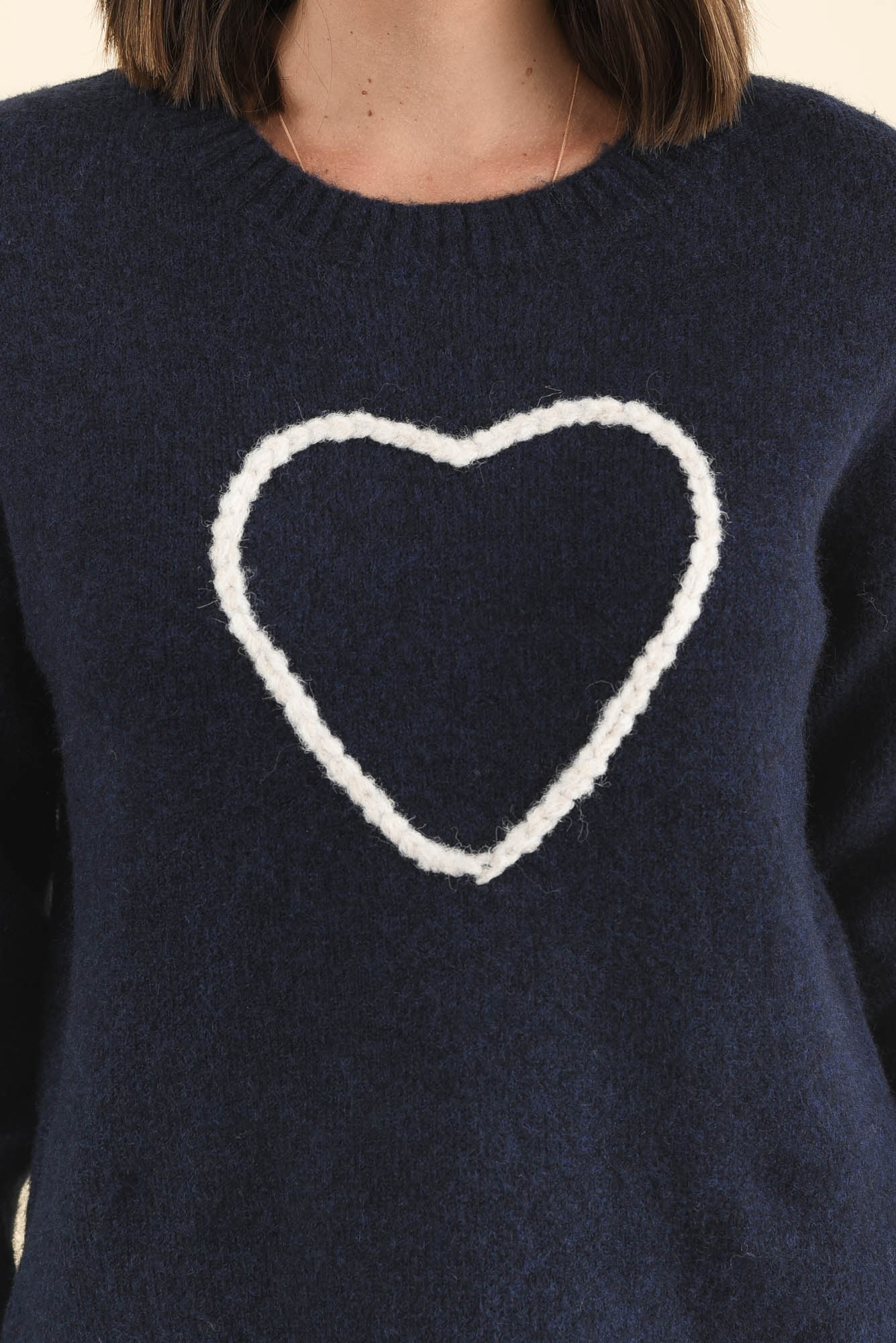Zoe Navy Heart Knit Jumper - Image 5