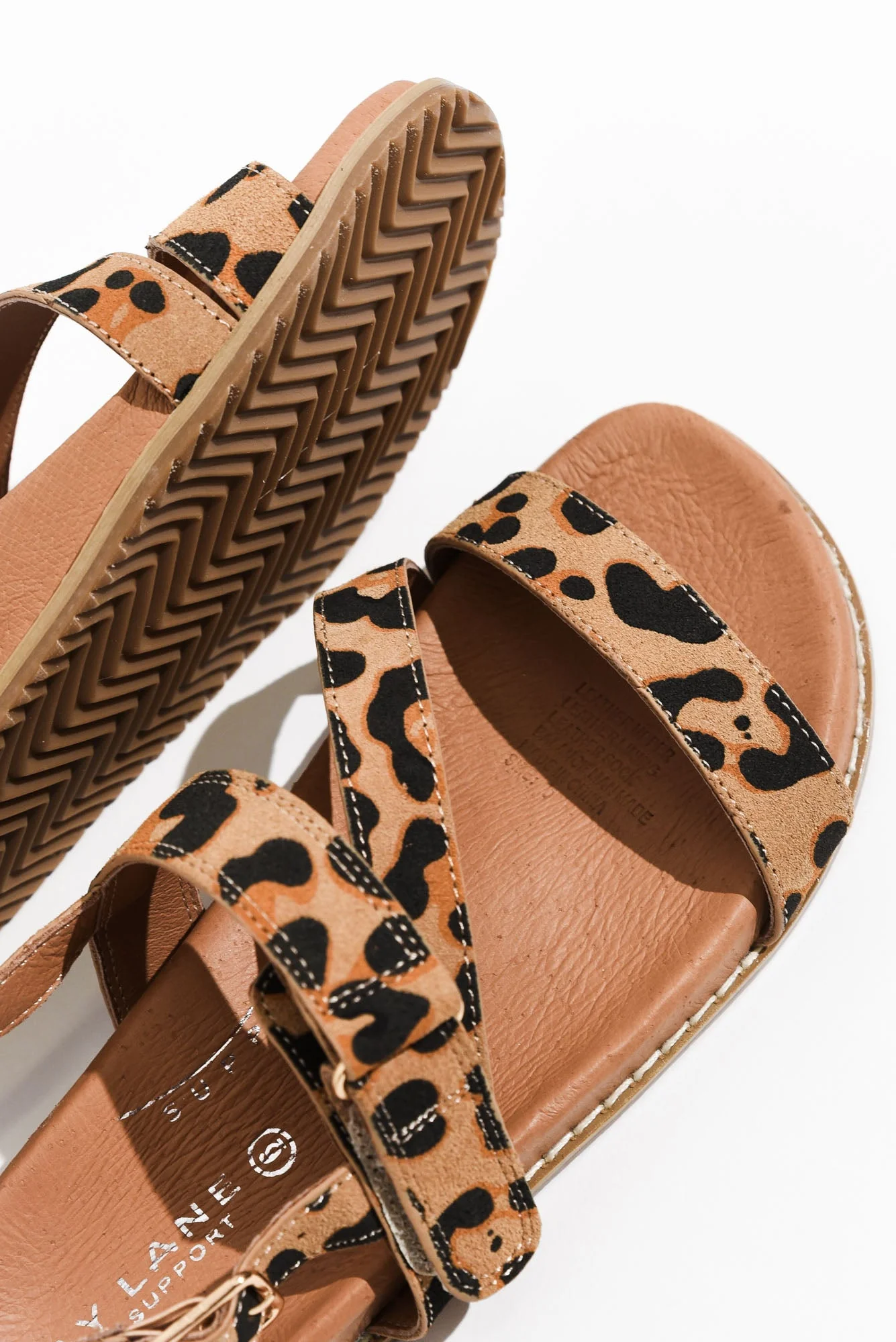 Zorba Brown Leopard Leather Sandal - Image 4