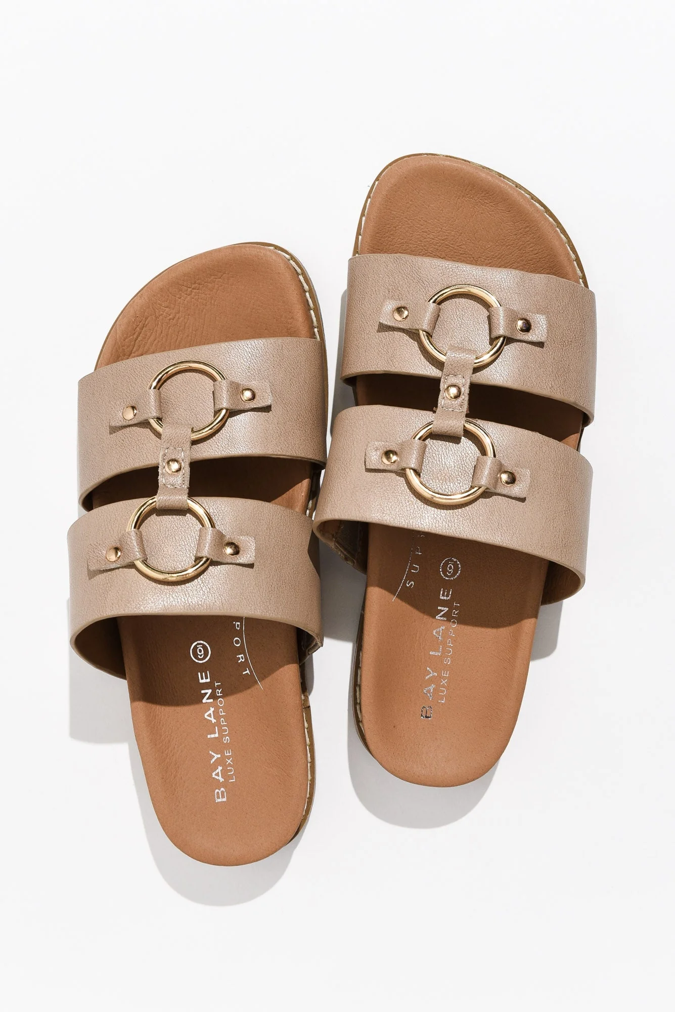 Zuma Taupe Leather Slide - Image 4